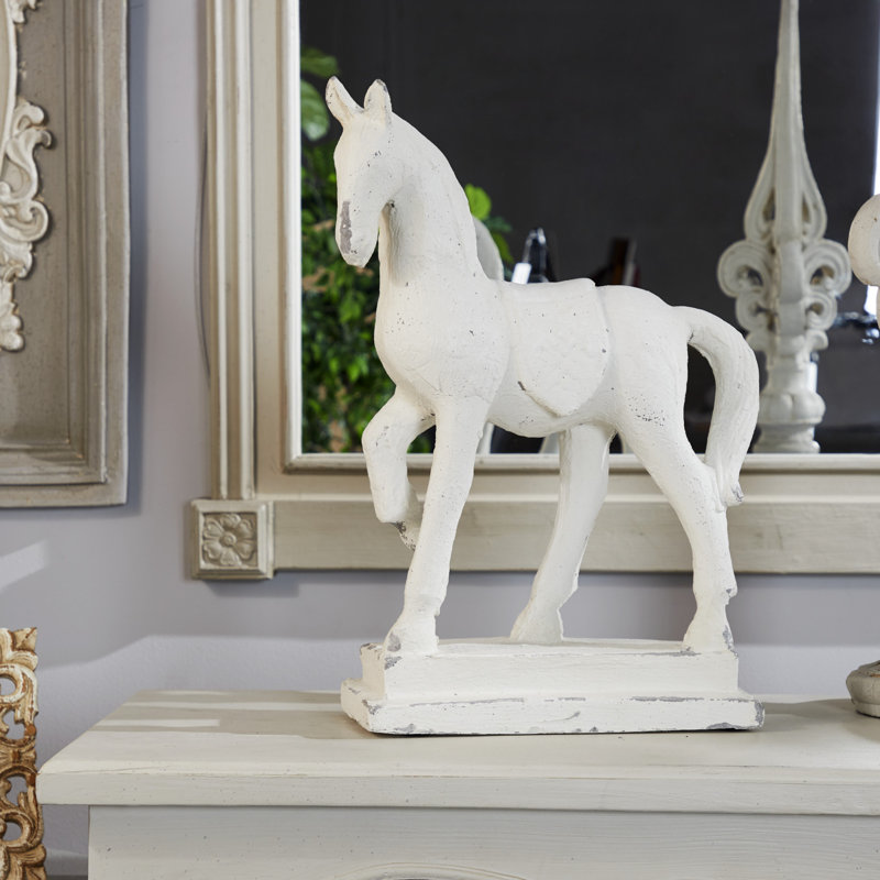 Ophelia & Co. Rumi Distressed Horse Shelf Decor Statue Wayfair